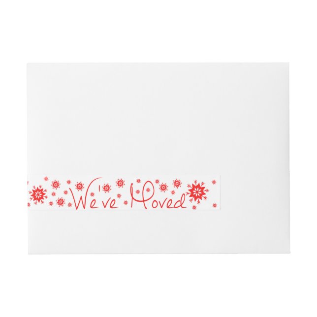 We've Moved Snowflake Christmas Wrap Around Address Label (Front)