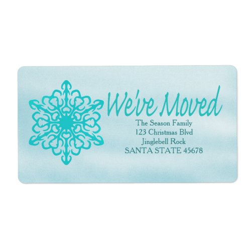 Weve Moved snowflake Holiday Address Label