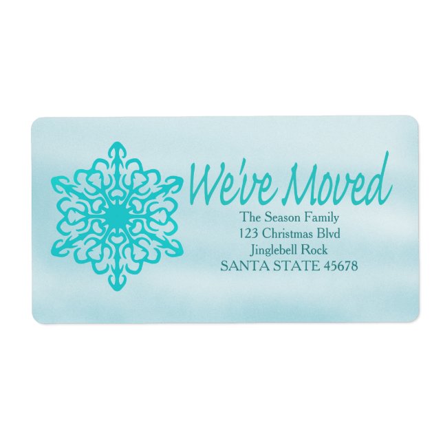 We've Moved snowflake Holiday Address Label (Front)