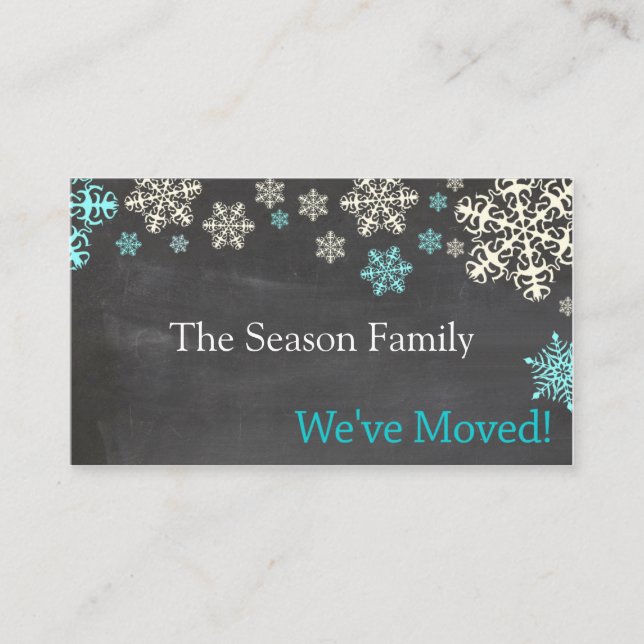 We've Moved snowflake holiday Enclosure Card (Front)