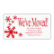 We've Moved snowflake holiday Label