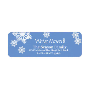 We've Moved Snowflake Holiday Label