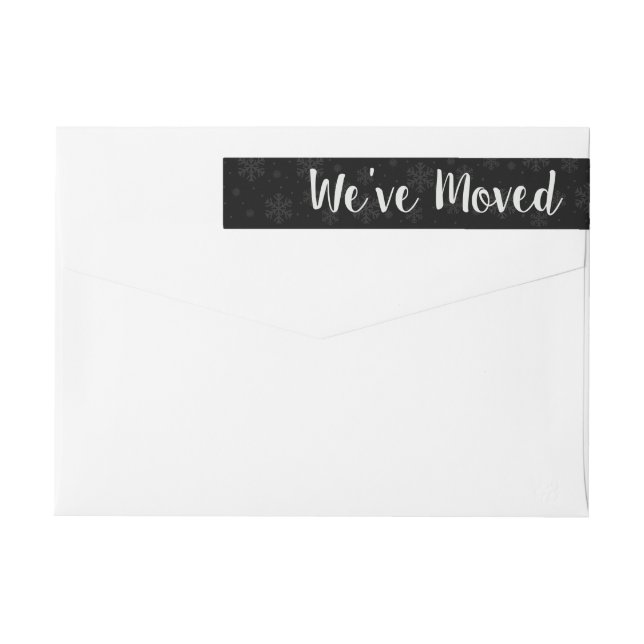 We've Moved Snowflake wraparound label (Back)