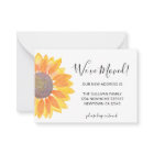 We've Moved Sunflower Announcement Card