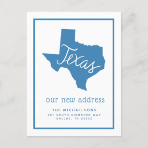 We've Moved Texas Typography Holiday Postcard