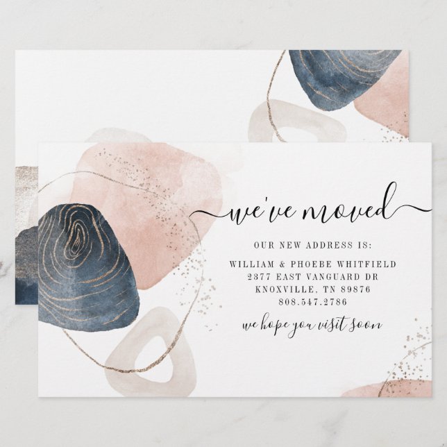 We've Moved To A New Address Moving Announcement Stationery (Front/Back)