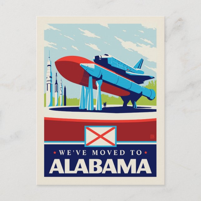 We've Moved To Alabama Invitation Postcard (Front)