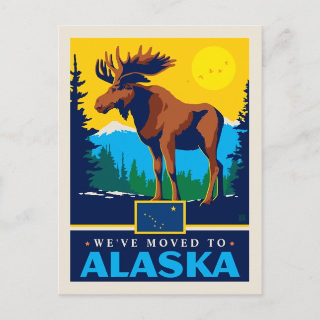 We've Moved To Alaska Invitation Postcard (Front)
