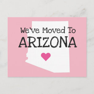 We've Moved to Arizona Pink Heart Postcard