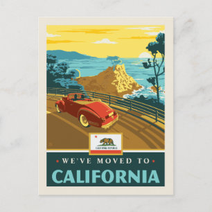 We've Moved To California Invitation Postcard