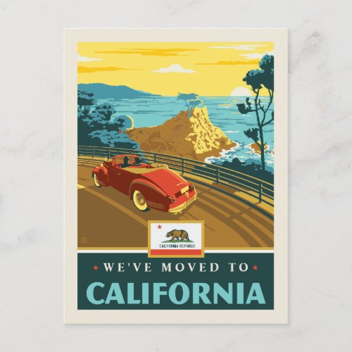 Weve Moved To California Invitation Postcard