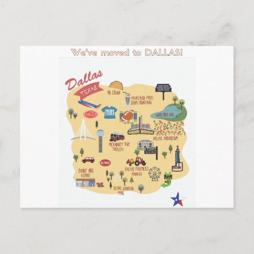 Weve Moved to Dallas Texas Postcard