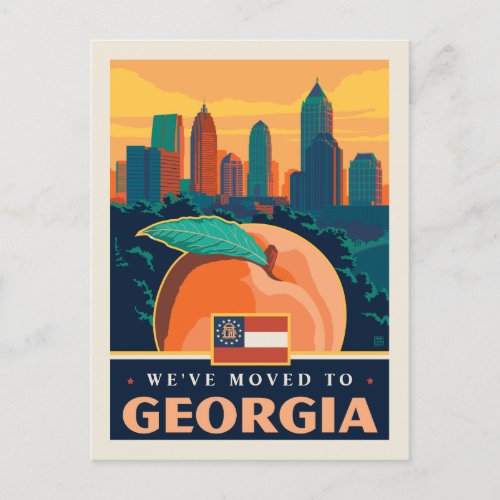 Weve Moved To Georgia Invitation Postcard