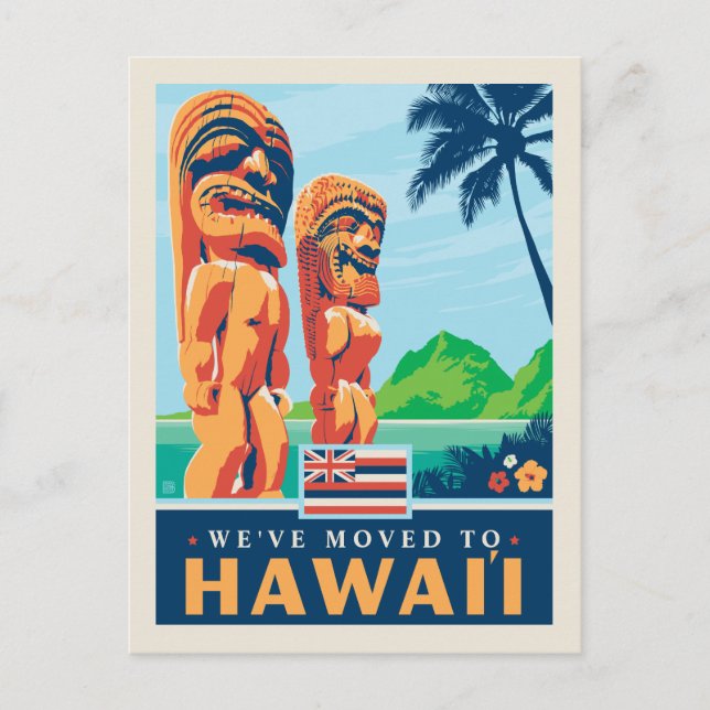 We've Moved To Hawaii Invitation Postcard (Front)
