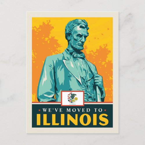 Weve Moved To Illinois Invitation Postcard