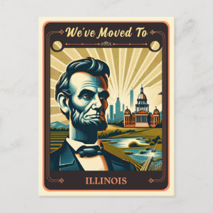 We've Moved To Illinois Vintage Postcard