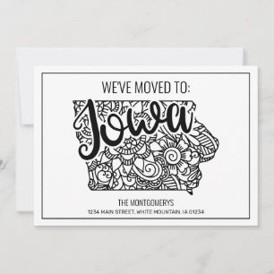 We've Moved To Iowa State Floral Mandala Home Announcement