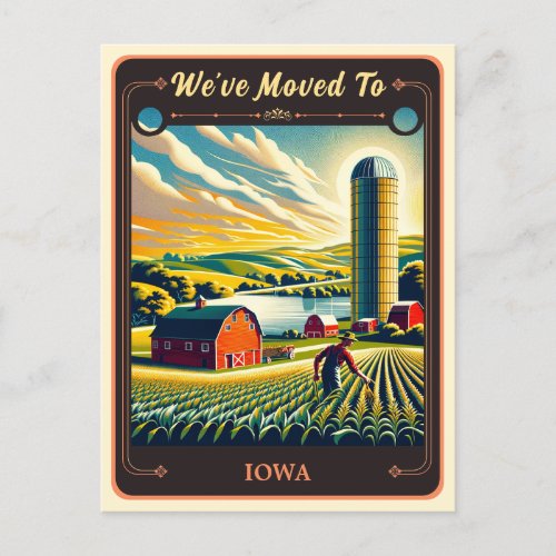 Weve Moved To Iowa  Vintage Postcard