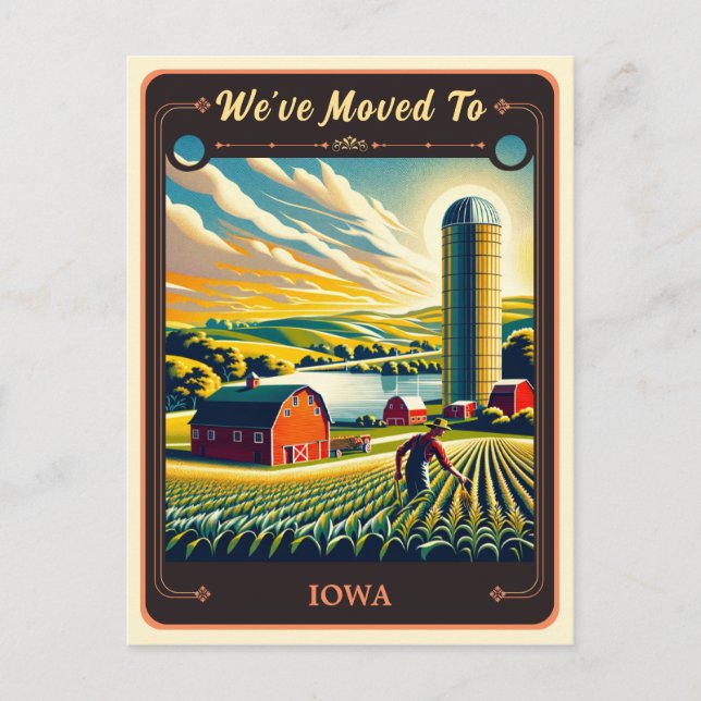 We've Moved To Iowa | Vintage Postcard (Front)