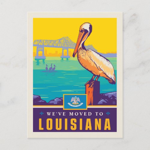 Weve Moved To Louisiana Invitation Postcard