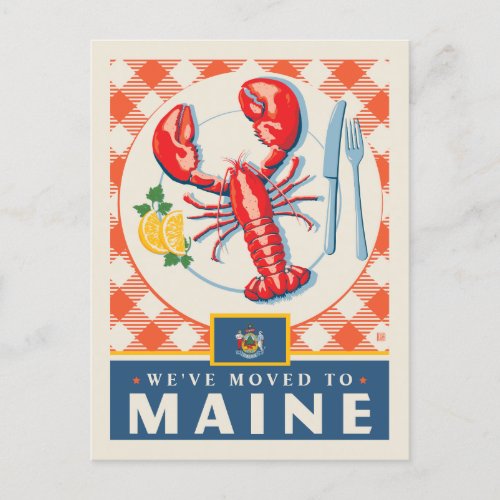 Weve Moved To Maine Invitation Postcard