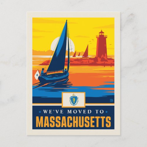 Weve Moved To Massachusetts Invitation Postcard