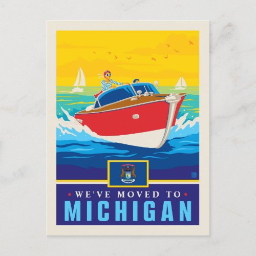 Weve Moved To Michigan Invitation Postcard