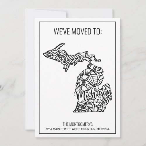 Weve Moved To Michigan State Floral Mandala Home Announcement