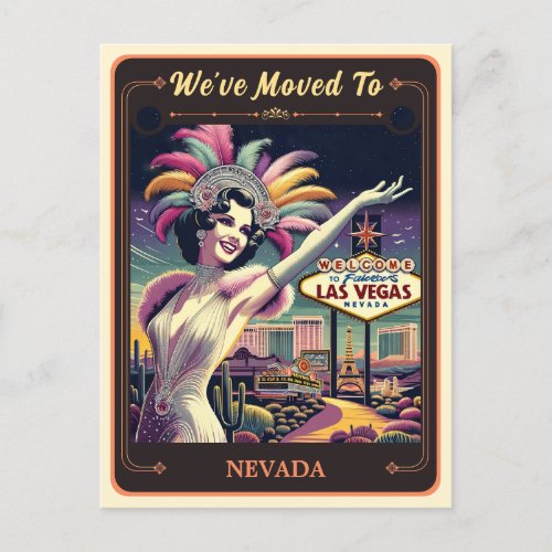 Weve Moved To Nevada  Vintage Postcard