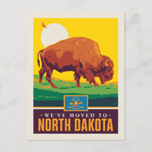 We've Moved To North Dakota Invitation Postcard
