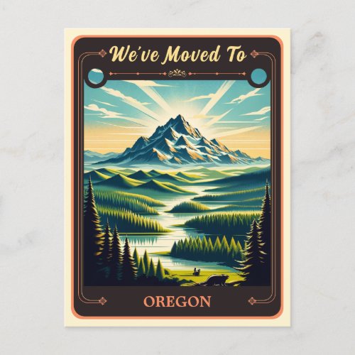 Weve Moved To Oregon  Vintage Postcard