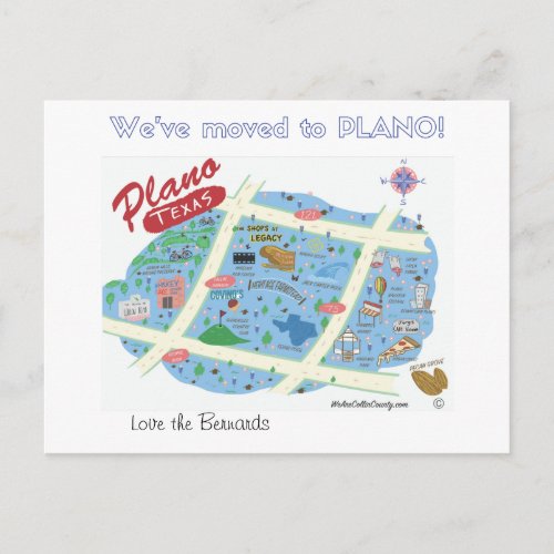Weve Moved to Plano Texas Postcard