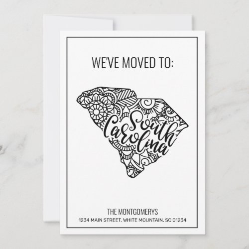 Weve Moved To South Carolina State Floral Mandala Announcement