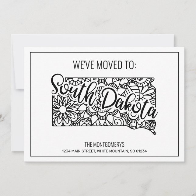 We've Moved To South Dakota State Floral Mandala Announcement (Front)