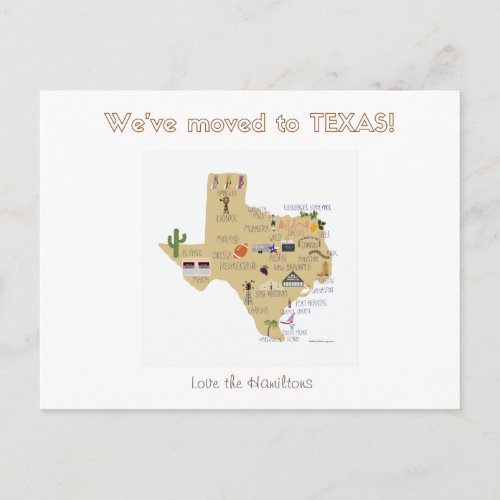 Weve Moved to Texas Postcard