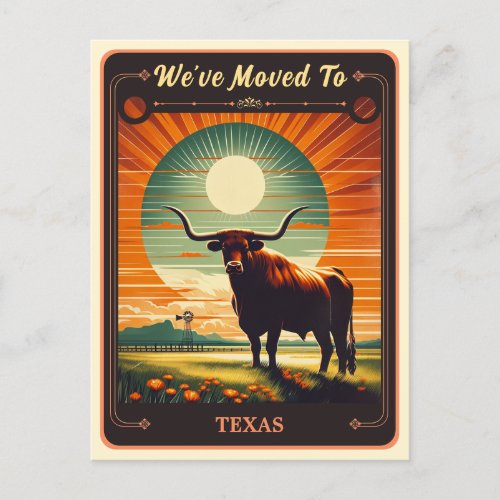 Weve Moved To Texas  Vintage Postcard