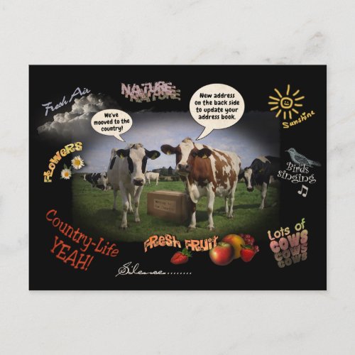 Weve moved to the Country customizable Announcement Postcard