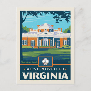 We've Moved To Virginia Invitation Postcard