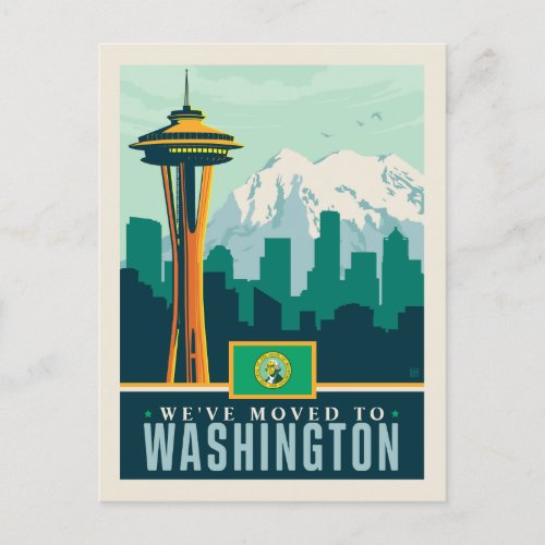 Weve Moved To Washington Invitation Postcard