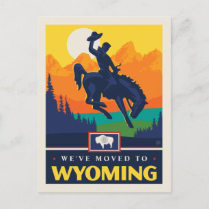 We've Moved To Wyoming Invitation Postcard
