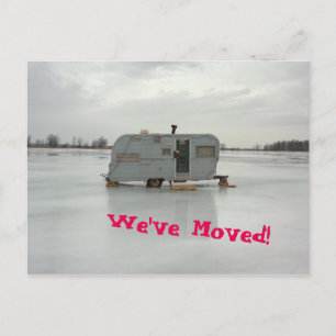 We've Moved Trailer Caravan Announcement Postcard