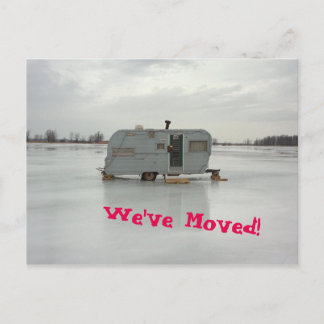 We've Moved Trailer Caravan Announcement Postcard