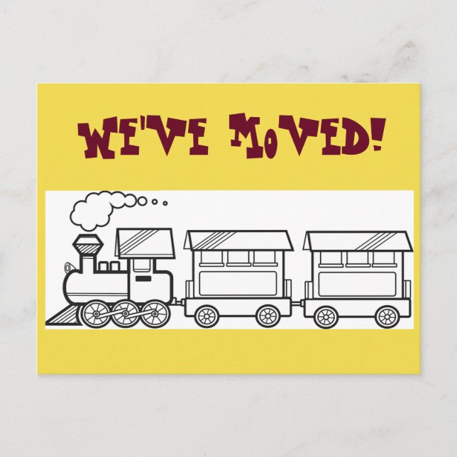 We've Moved Train Card (Front)