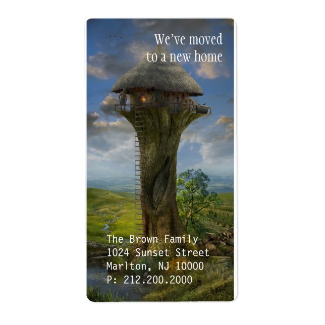 We've Moved | Tree House Label (Front)