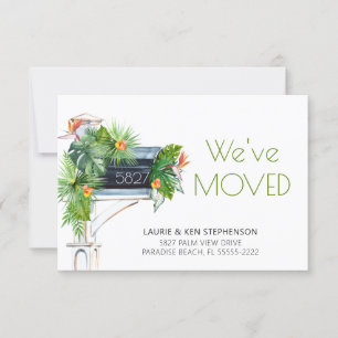 We've Moved Tropical Floral Watercolor Mailbox