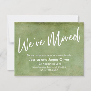 We've Moved Typography Green Grunge Announcement