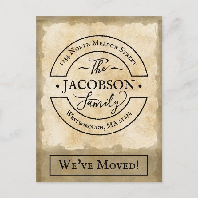 We've Moved Typography New Address Announcement Postcard (Front)