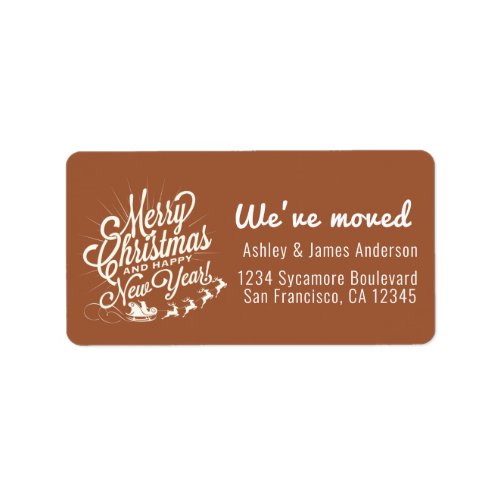 Weve Moved Vintage Christmas Holiday New Address  Label