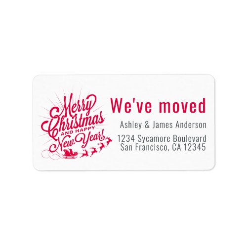 Weve Moved Vintage Christmas Holiday New Address Label