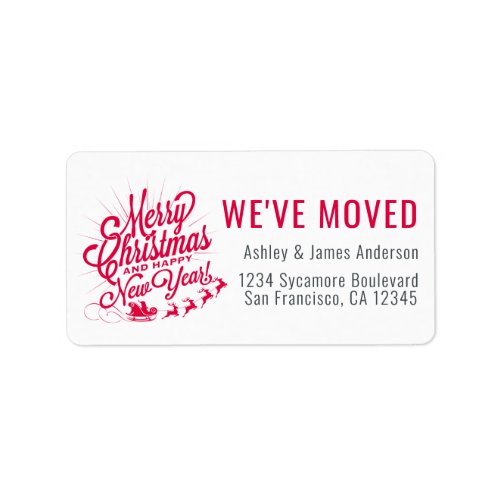 Weve Moved Vintage Christmas Holiday New Address  Label